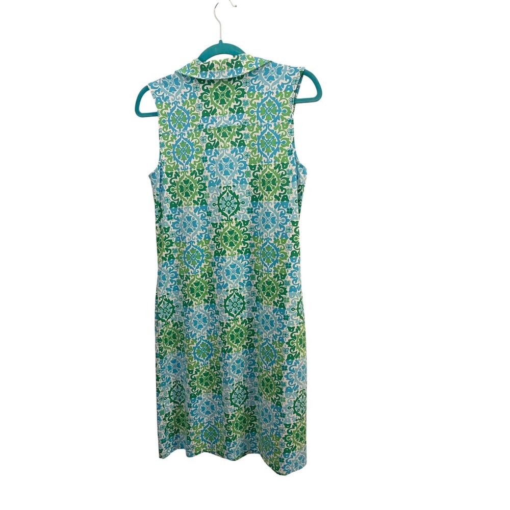 Talbots Medallion Jersey Polo Dress S Lightweight Flowy Airy Effortless - Picture 4 of 7